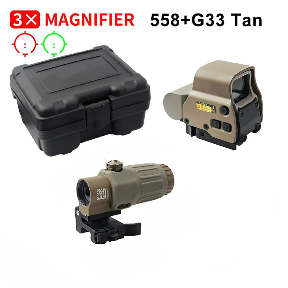 .558+G33/G45 Red Dot Optic Sight Tactical Hunting Gear W/20mm Rail Mounts.