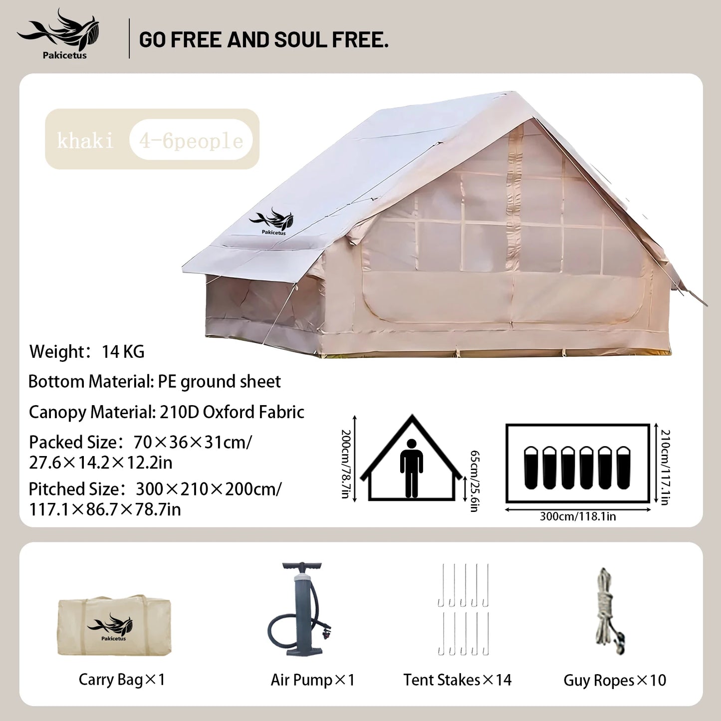 Waterproof Family Tent for 4-8 Persons,