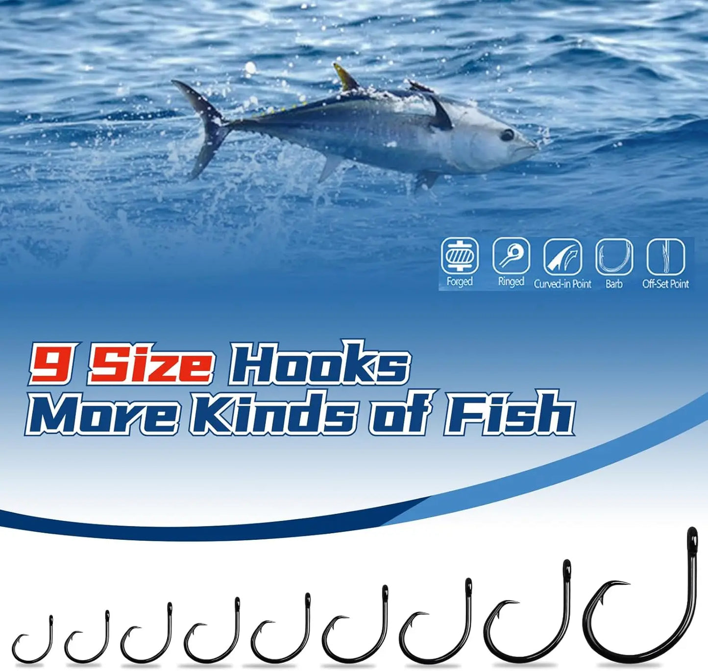 Circle Hooks Saltwater Inline Wide Gap Fishing Hooks