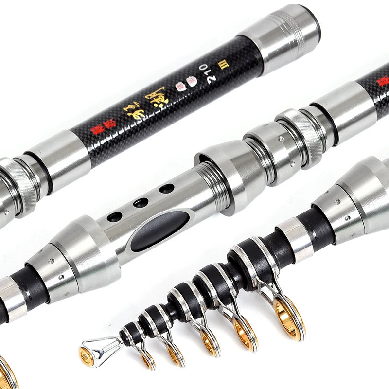 2.4m-10 Sections Fishing Rod Reel Combo