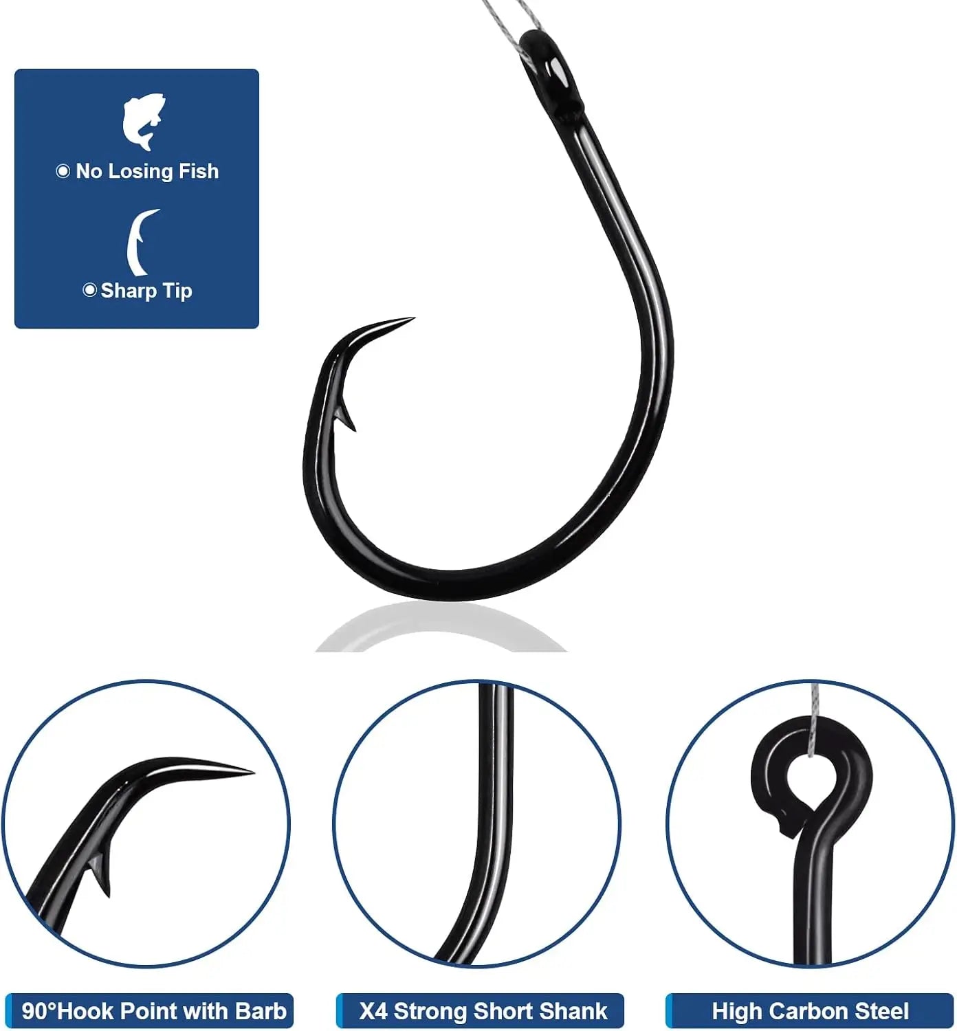 Circle Hooks Saltwater Inline Wide Gap Fishing Hooks