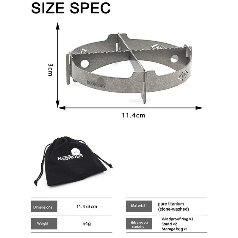 For Fire Maple Polaris X5 Stove Accessories Ultralight Pure Titanium Burner Windshield Stove Stand Outdoor Camping Equipment