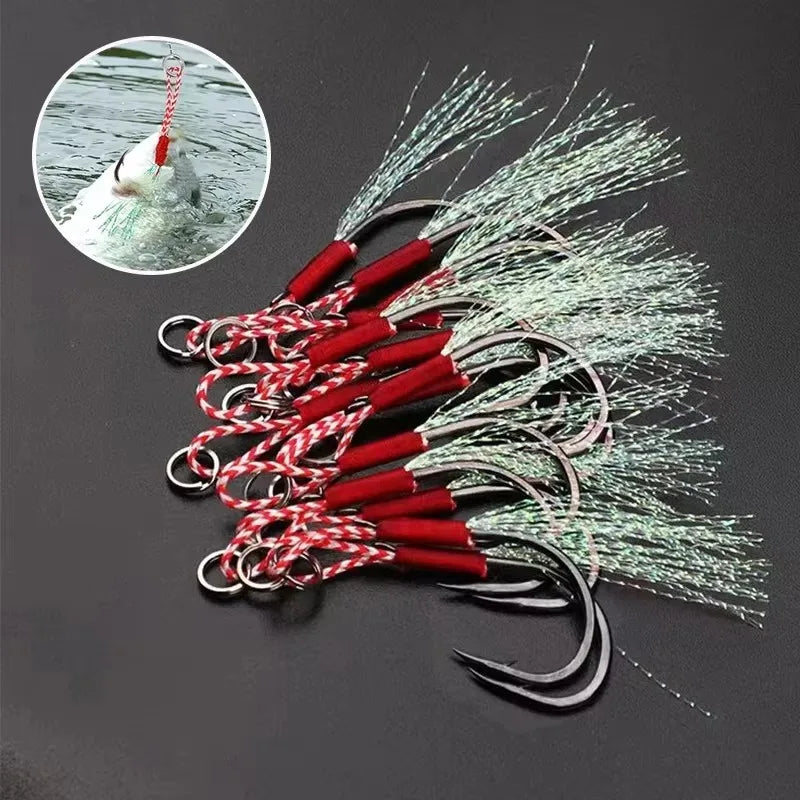 30/60pcs Slow Jigging Fishing Cast Jigs Assist Hook