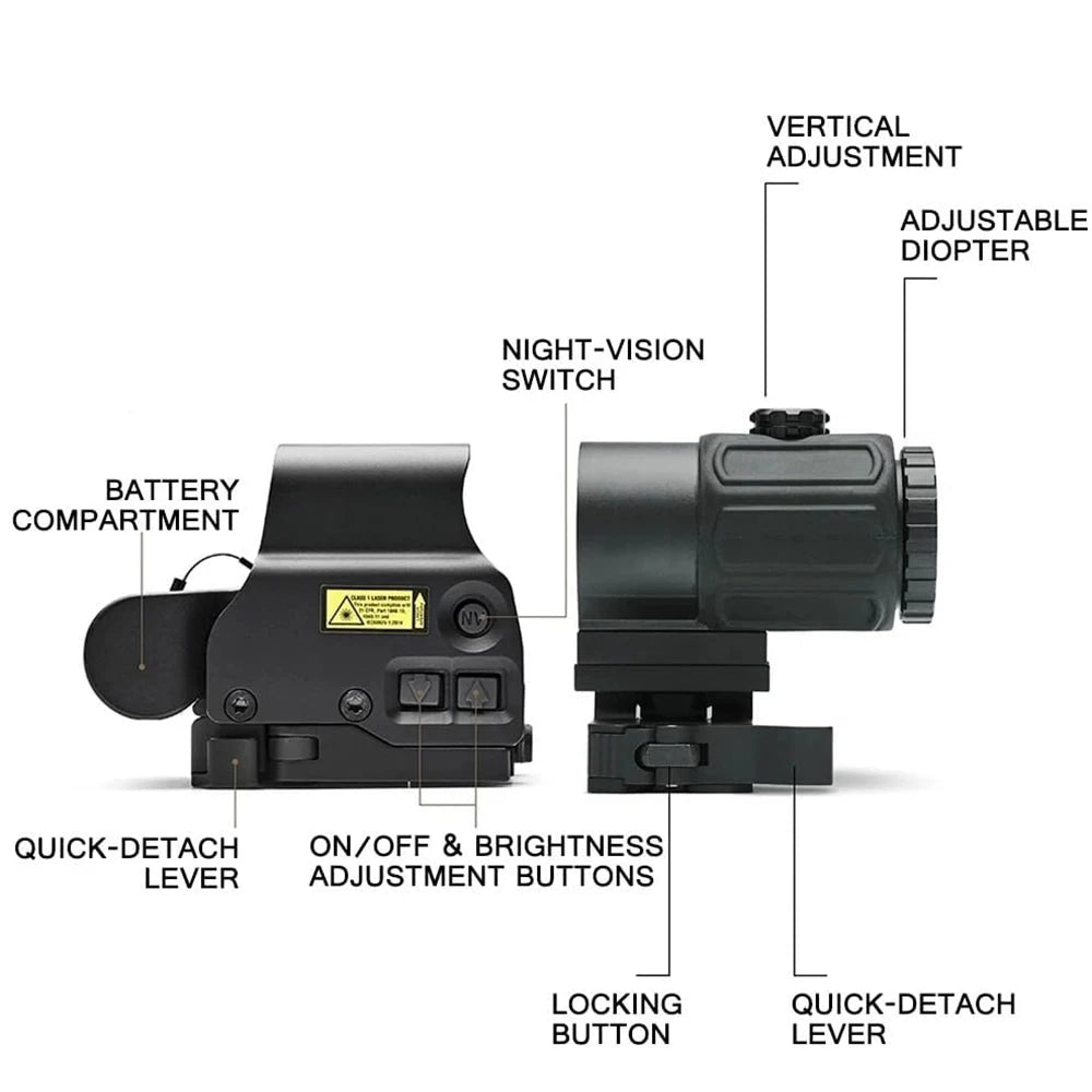 .558+G33/G45 Red Dot Optic Sight Tactical Hunting Gear W/20mm Rail Mounts.
