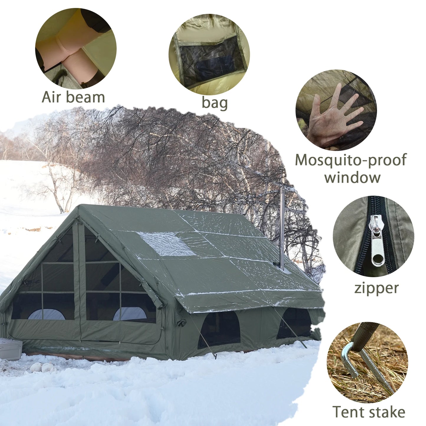 Waterproof Family Tent for 4-8 Persons,