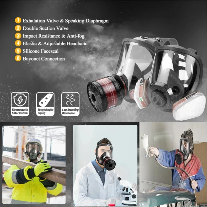 Full Face Gas Mask Chemical Respirator