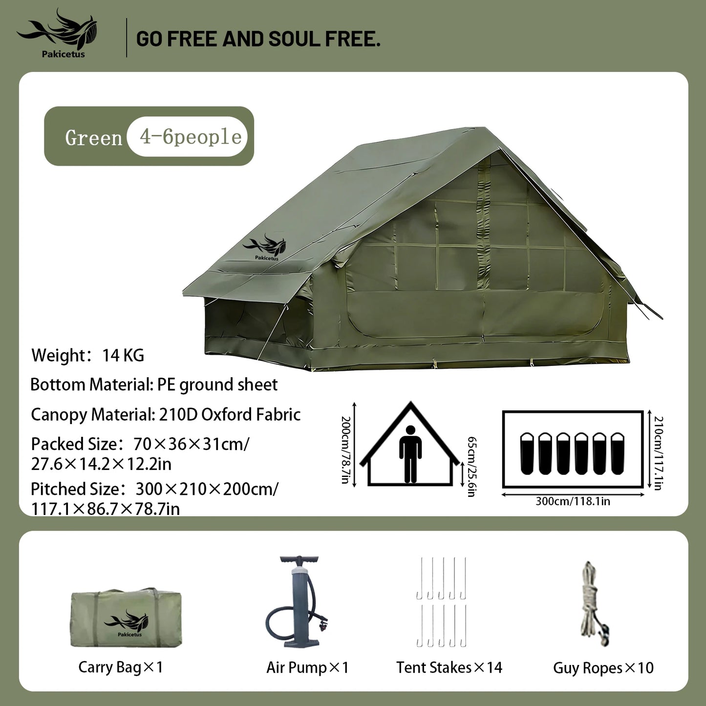 Waterproof Family Tent for 4-8 Persons,