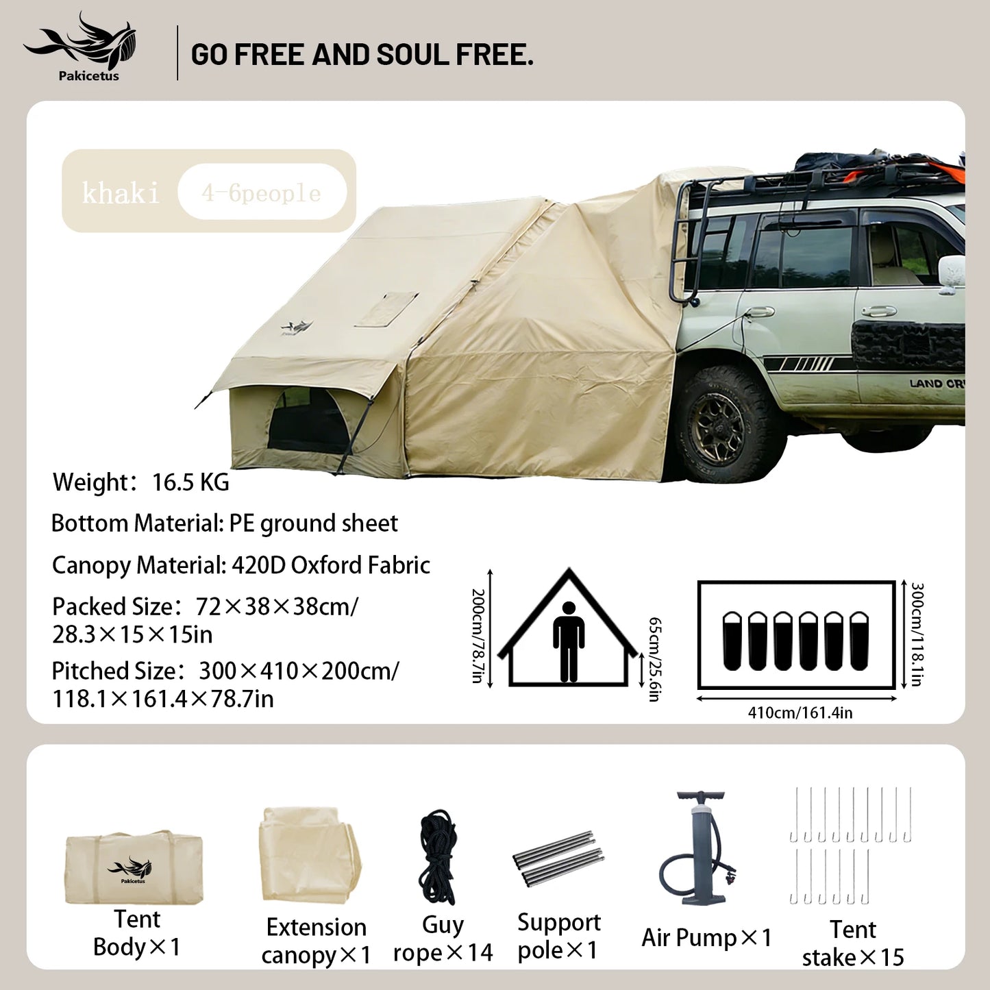Waterproof Family Tent for 4-8 Persons,