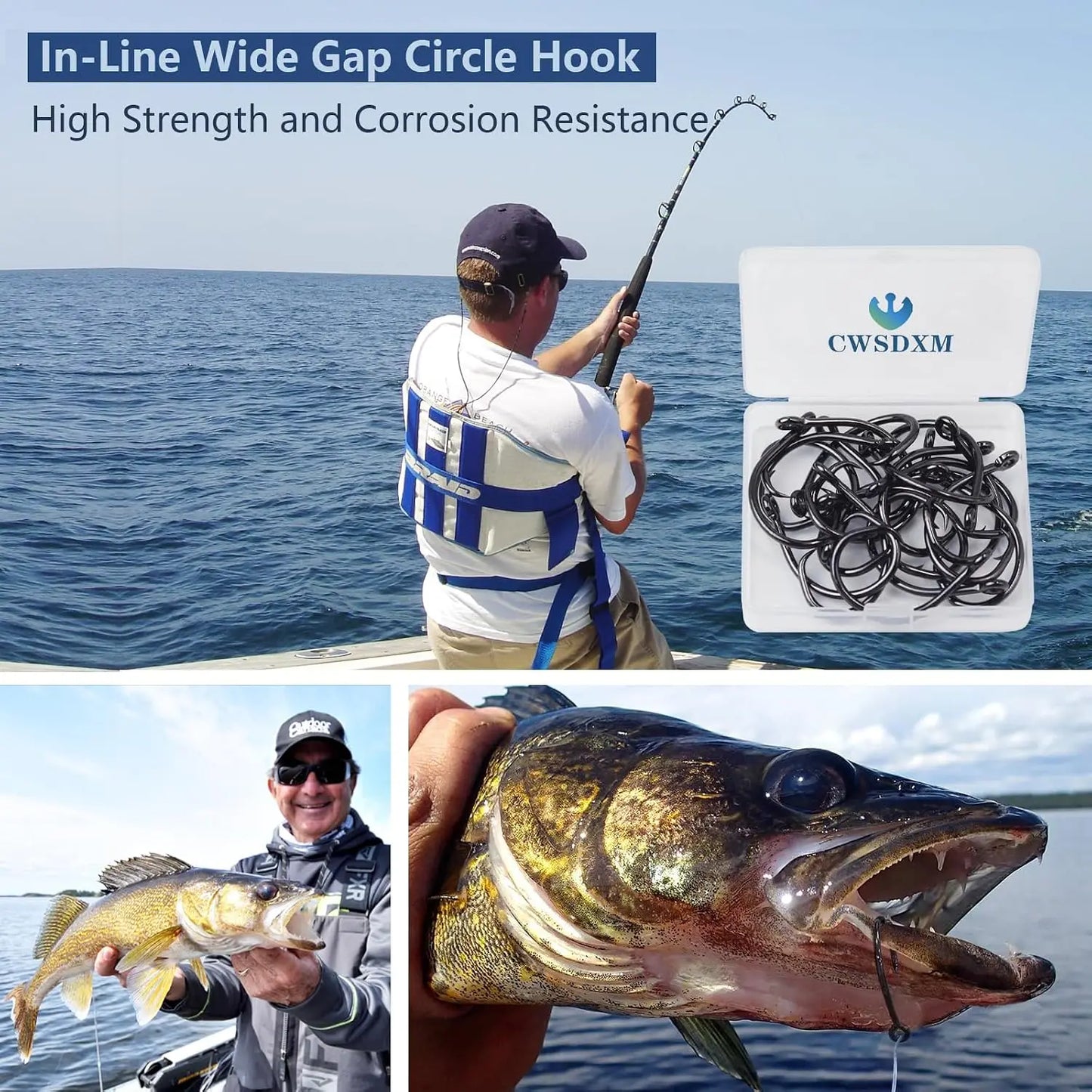 Circle Hooks Saltwater Inline Wide Gap Fishing Hooks