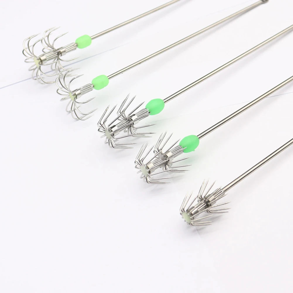 10pcs Double-Layer Stainless Steel Umbrella Squid Hooks