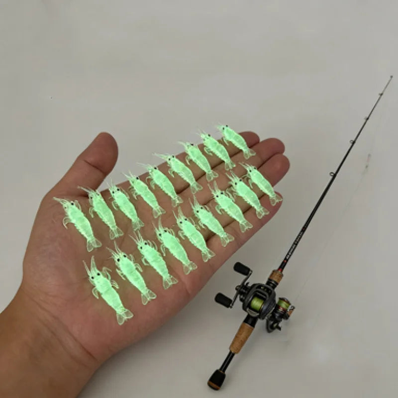 6pcs Luminous Soft Plastic Artificial Shrimp