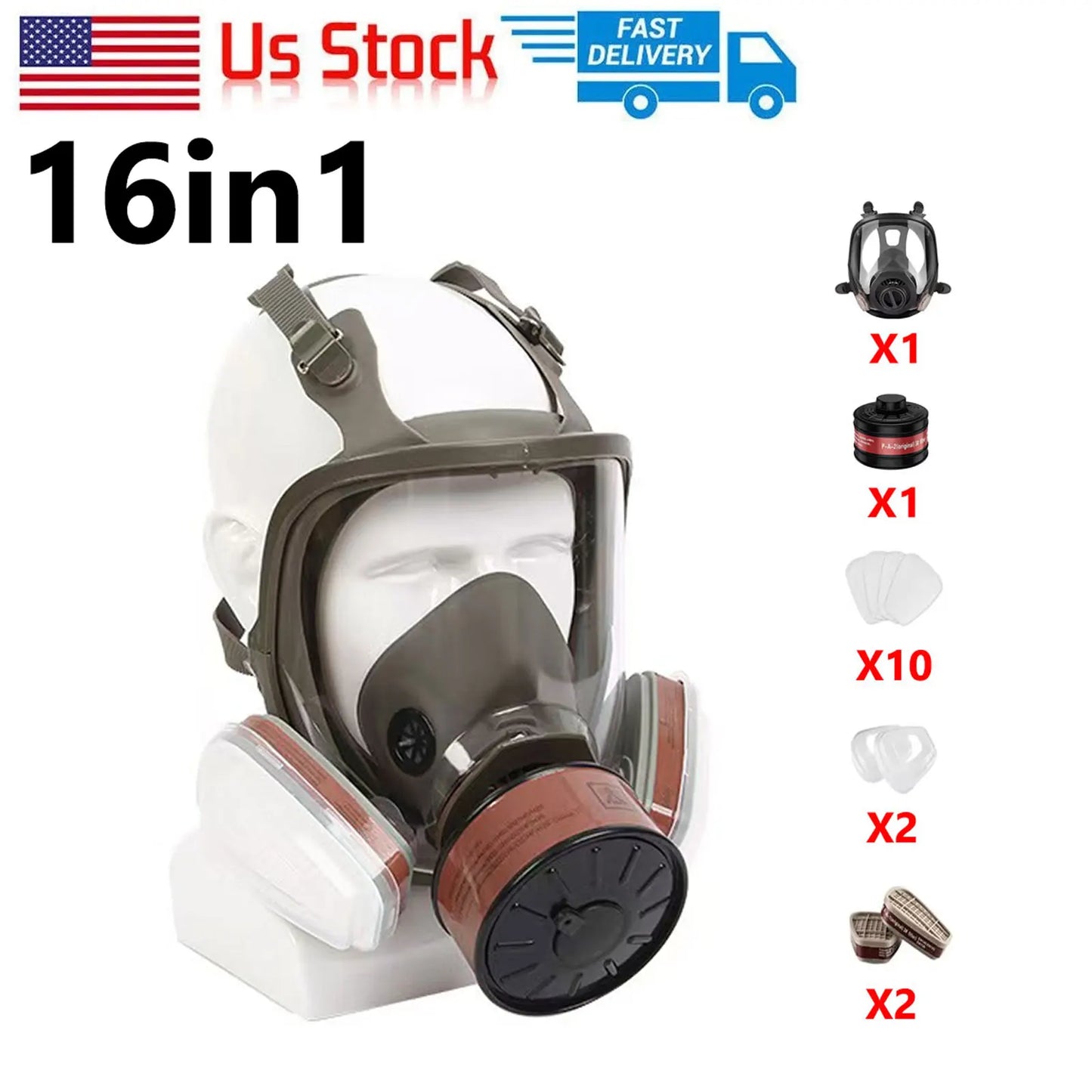 Full Face Gas Mask Chemical Respirator