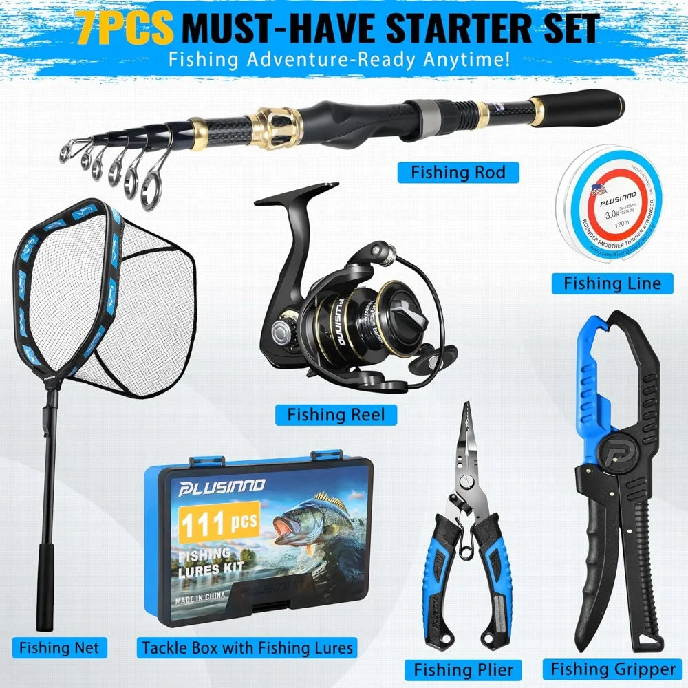Complete Fishing Rod and Reel Combo Kit