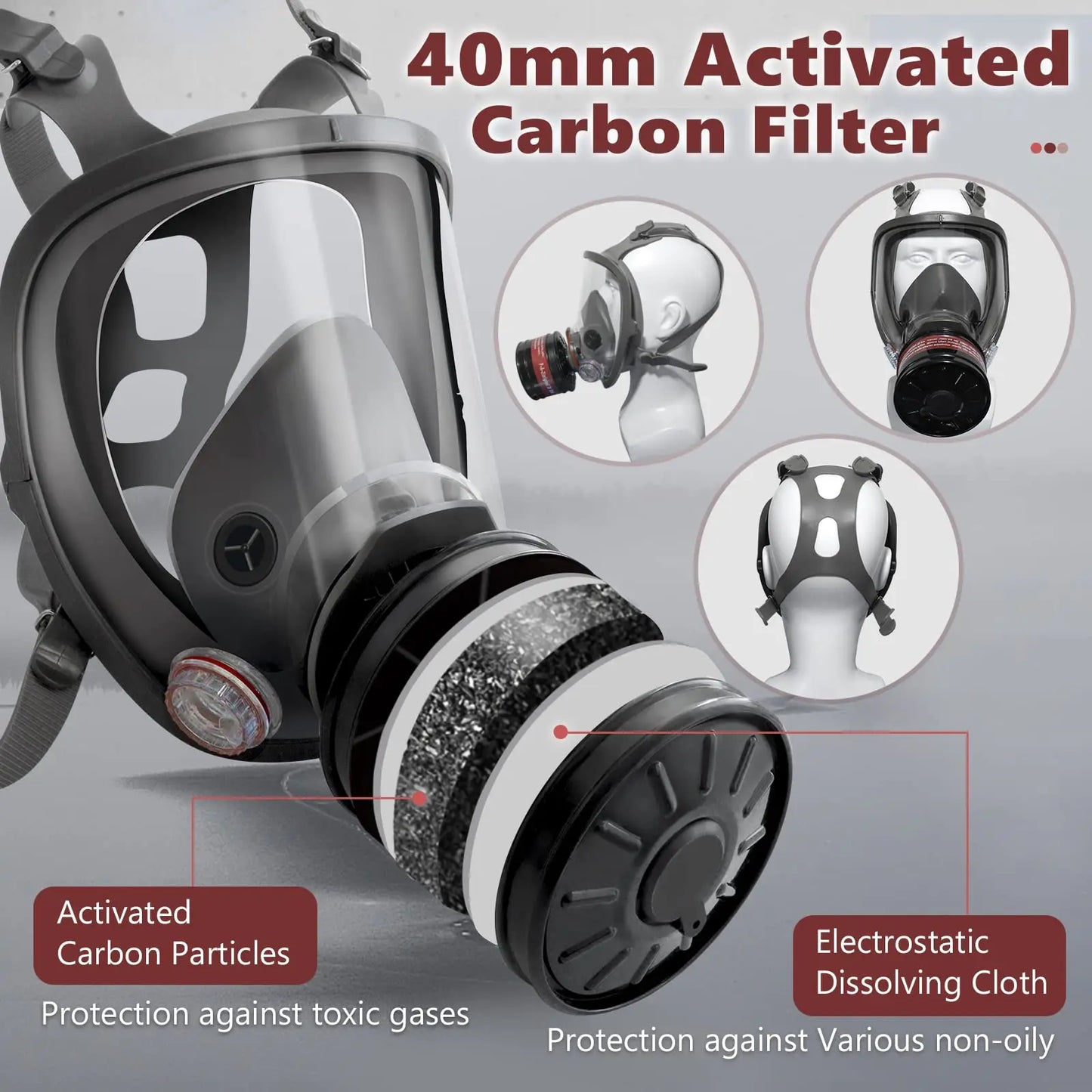 Full Face Gas Mask Chemical Respirator