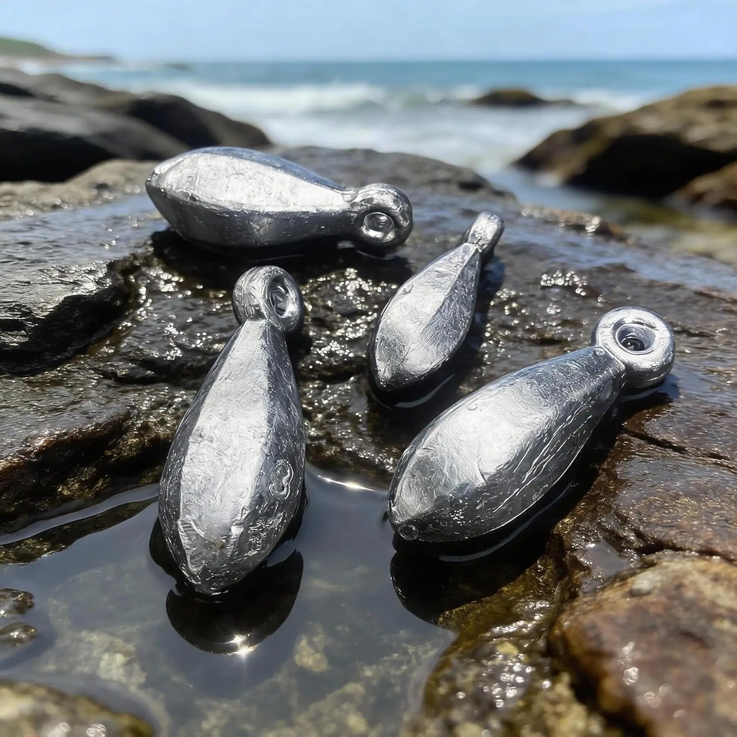 Fishing Weights Bank Sinkers Bullet Weights for Surf Pier Bank Saltwater Fishing 1oz to 8oz Anti-Roll Stable Cast