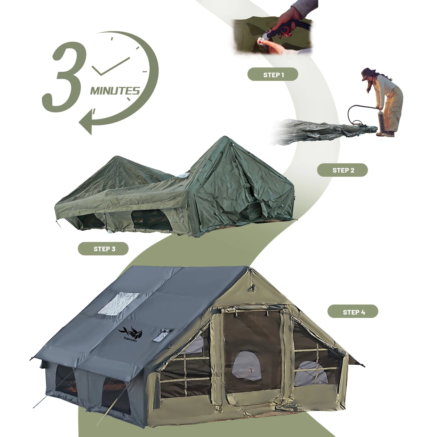 Waterproof Family Tent for 4-8 Persons,