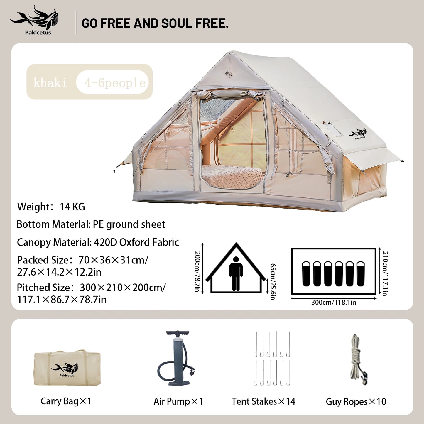 Waterproof Family Tent for 4-8 Persons,