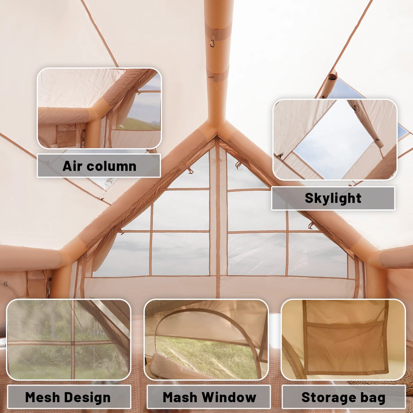 Waterproof Family Tent for 4-8 Persons,