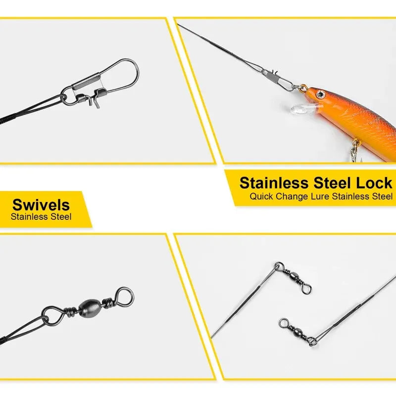 20PC
 Steel Wire Leader With Swivel