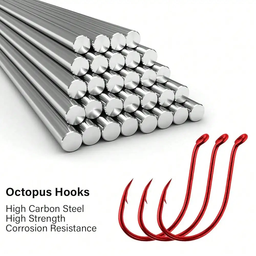 100 Pack Octopus Fishing Hooks