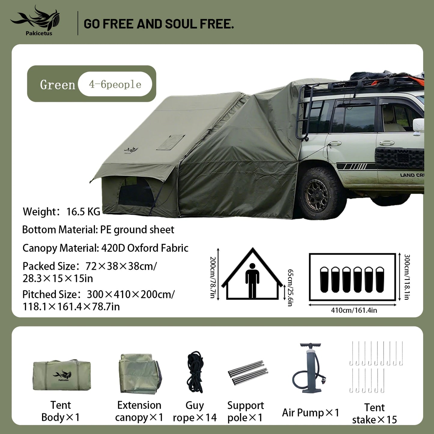 Waterproof Family Tent for 4-8 Persons,
