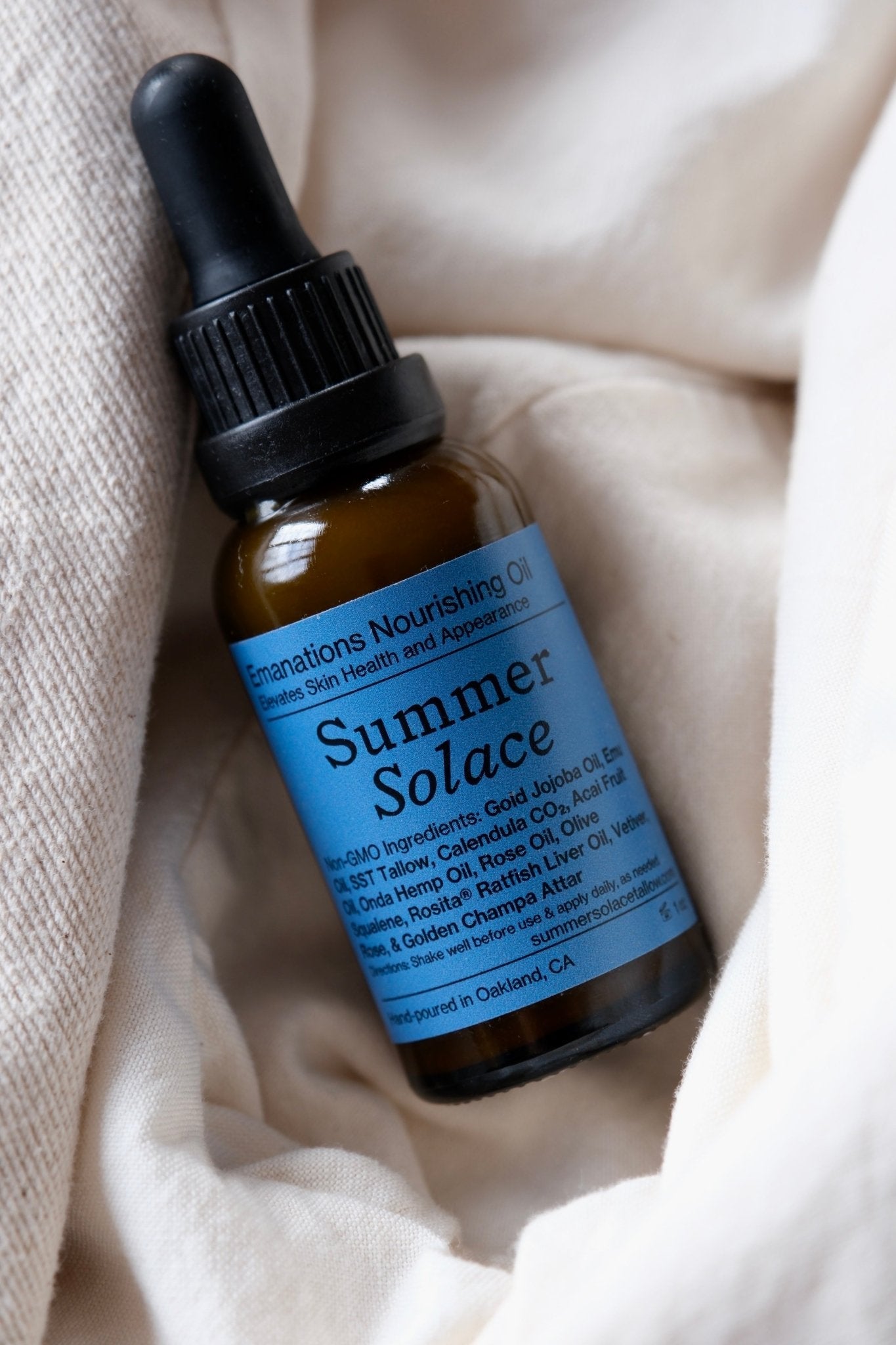 Emanations Tallow & Emu Face Oil | Sea Buckthorn & Floral Attars | Dry, Sensitive & Mature Skin